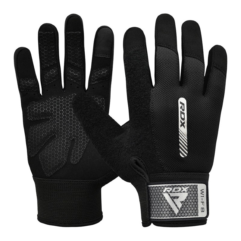 RDX Sports W1 Padded Full-Finger Gym Gloves (Black)